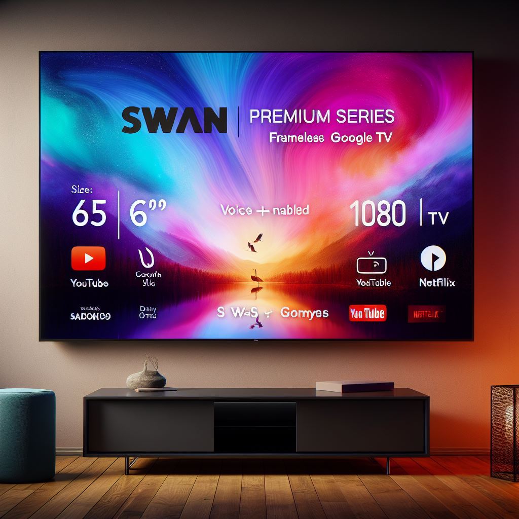 65 Inch Smart LED TV from Swan Store - Stunning Visuals and Size